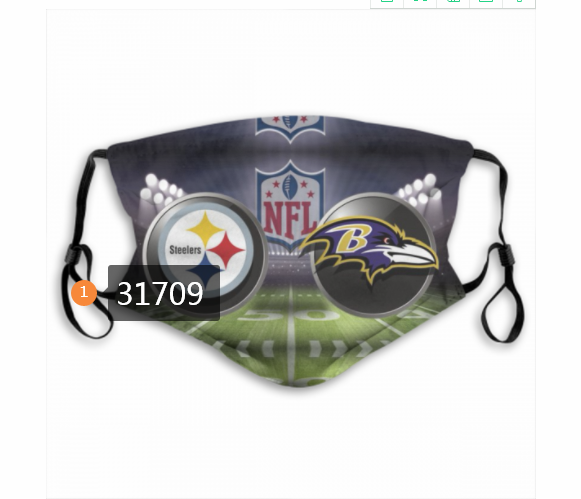 2020 NFL Pittsburgh Steelers 2610 Dust mask with filter->nfl dust mask->Sports Accessory